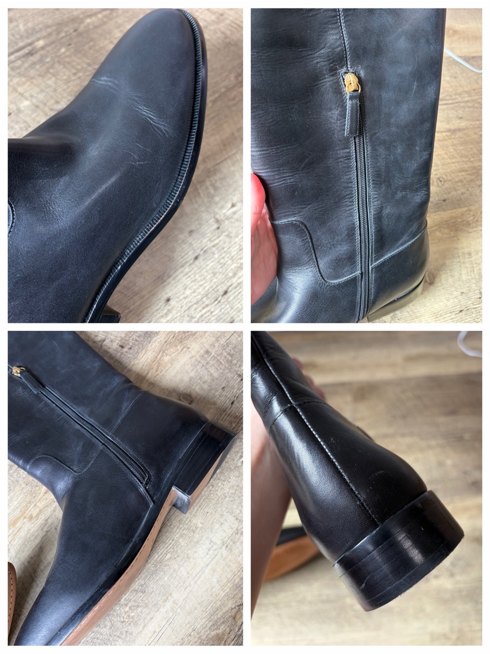 J. Crew Classic Leather Two Tone Riding Boots Size 9.5 - Picture 11 of 14